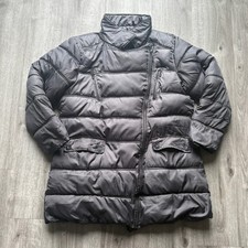 Rocawear Classic Mens 1X Puffer Jacket Dark Gray Asymmetrical Zip Moto Quilted