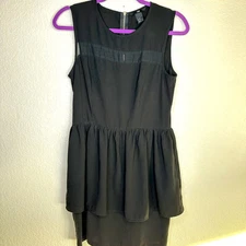 H&M Peplum Black dress Sleeveless Sz 12