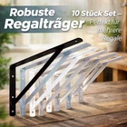 Heavy Duty Shelf Bracket Shelf Holder Console Shelf Bracket Steel Wall Shelf 10x SET