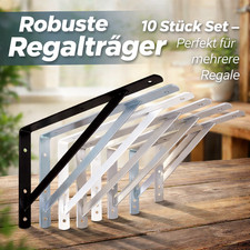 Schwerlast Regalträger Regalhalter Konsole Regalwinkel Stahl Wandregal 10x SET
