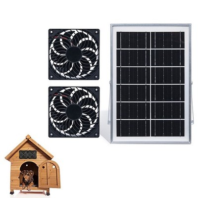 8W 6V Solar Ventilator mit doppelter Abluft f��r Gew?chshaus und H��hnerstall L