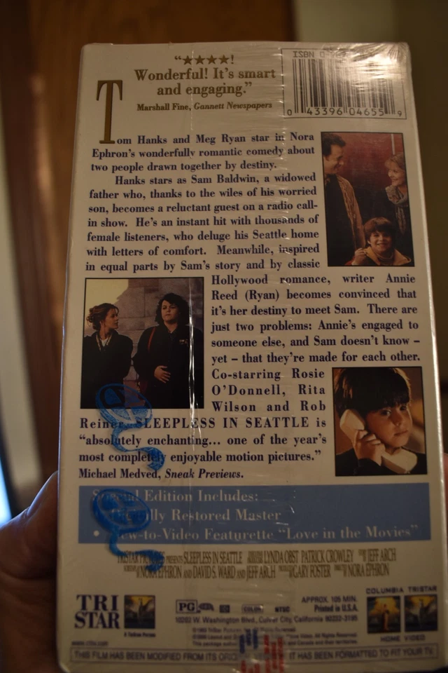 Sleepless in Seattle VHS 2000 Special Edition Tom Hanks Meg Ryan BRAND NEW - Image 3 of 3