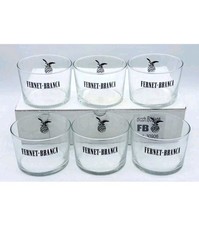 6 BICCHIERI PUBBLICITARI FERNET BRANCA LIQUORE/AMARO-IN VETRO-ITALY-VINTAGE