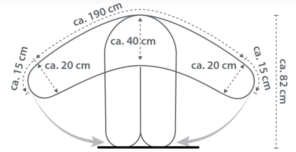 190 cm 74“ Replacement COVER Design ECRU  Nursing Pillow THERALINE Spandex - Image 4 of 4