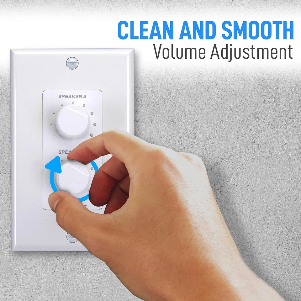 Pyle Home In-Wall Speakers With Dual Knob and Independent Volume Black - Image 3 of 4