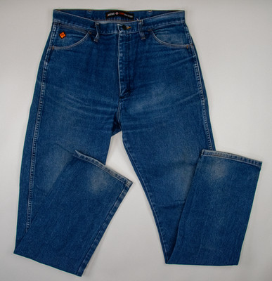 Wrangler CAT2/2112 FR 13 Original Flame Resistant Dark Wash Jeans Men's 34x38