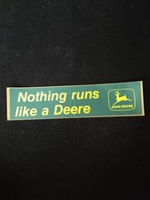 1971 VINTAGE JOHN DEERE NOTHING RUNS LIKE A DEERE LOGO BUMPER STICKER DECAL