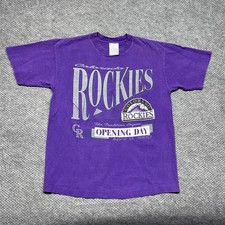 Vintage 1993 Colorado Rockies T-Shirt Large Baseball Opening Day MENS RARE
