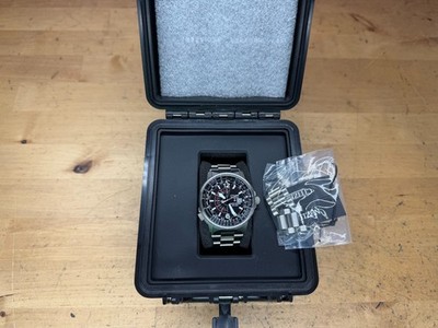 Citizen Eco-Drive Promaster Nighthawk Black Dial WR200 Slide Rule Bracelet