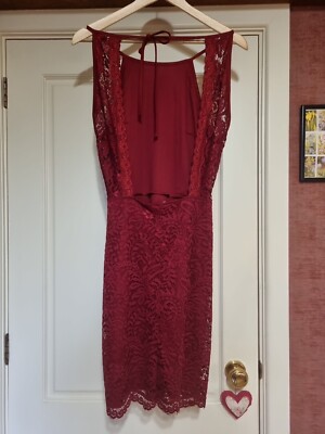 Gorgeous Ladies Vero Moda Red Strappy Open Back Lace Dress Size M | eBay UK