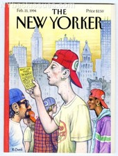 New Yorker magazine February 21 1994 Robert Crumb parody of Eustace Tilley NM