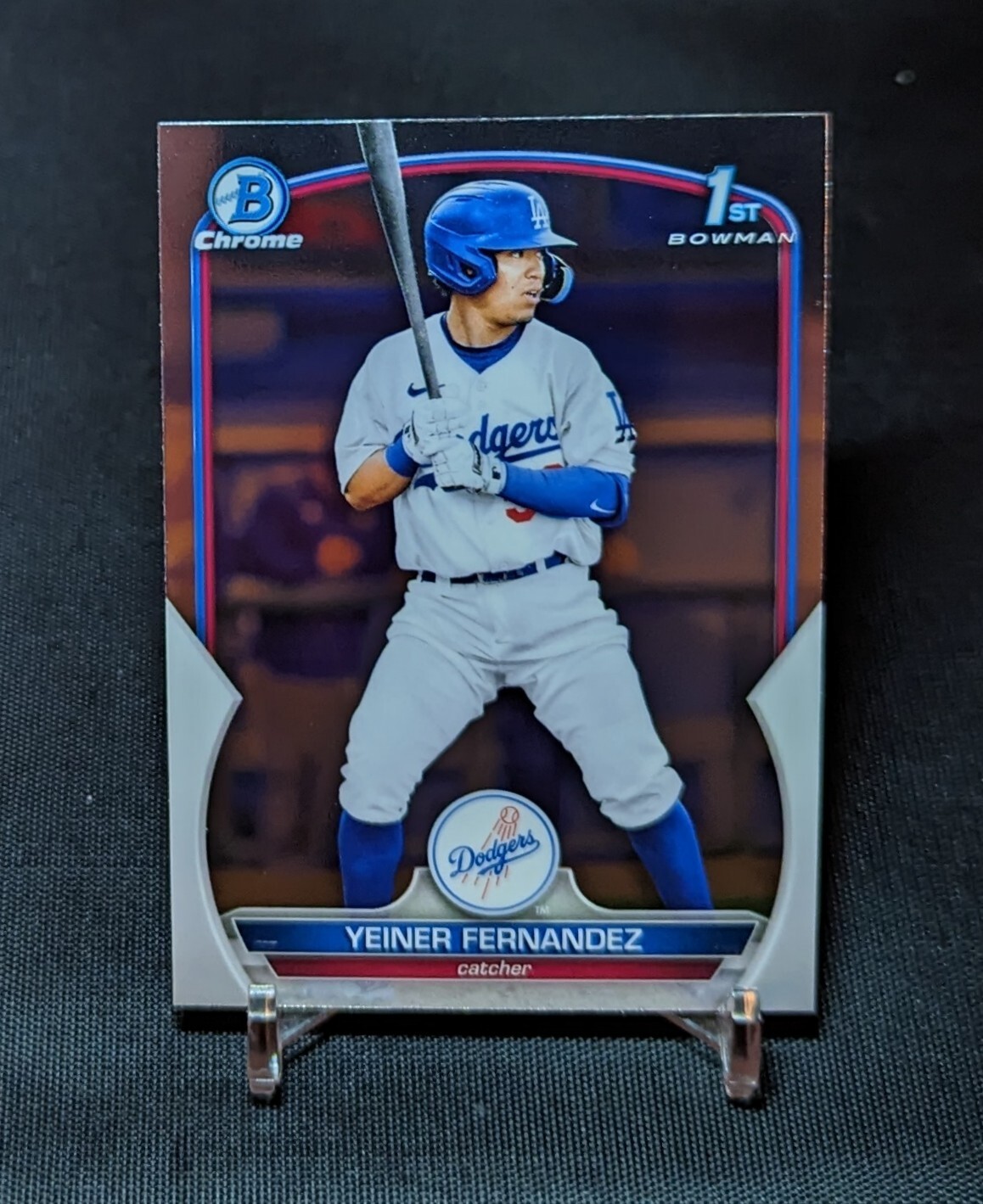 Yeiner Fernandez 1st Chrome Rookie Card RC 2023 Bowman Prospects BCP-138 Dodgers