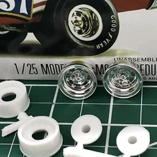Custom Mag Wide WHEELS W BACKS & Axle Mounts MPC 1:25 Search LBR Model Parts