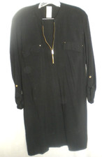 Little Black Dress SZ L XL Mid Sleeve Pullover Zip Front FADED GLORY Box07