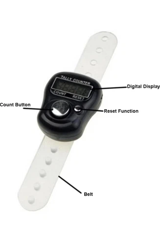 Black Finger Ring Digital Tasbeeh Tally Counter Timer Religious Knitting Row - Picture 6 of 7