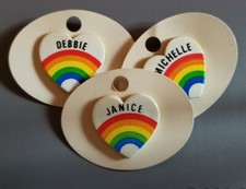 Rare Vintage Name Personal Rainbow Hair Clips 70s'/80's 1" Estate Find