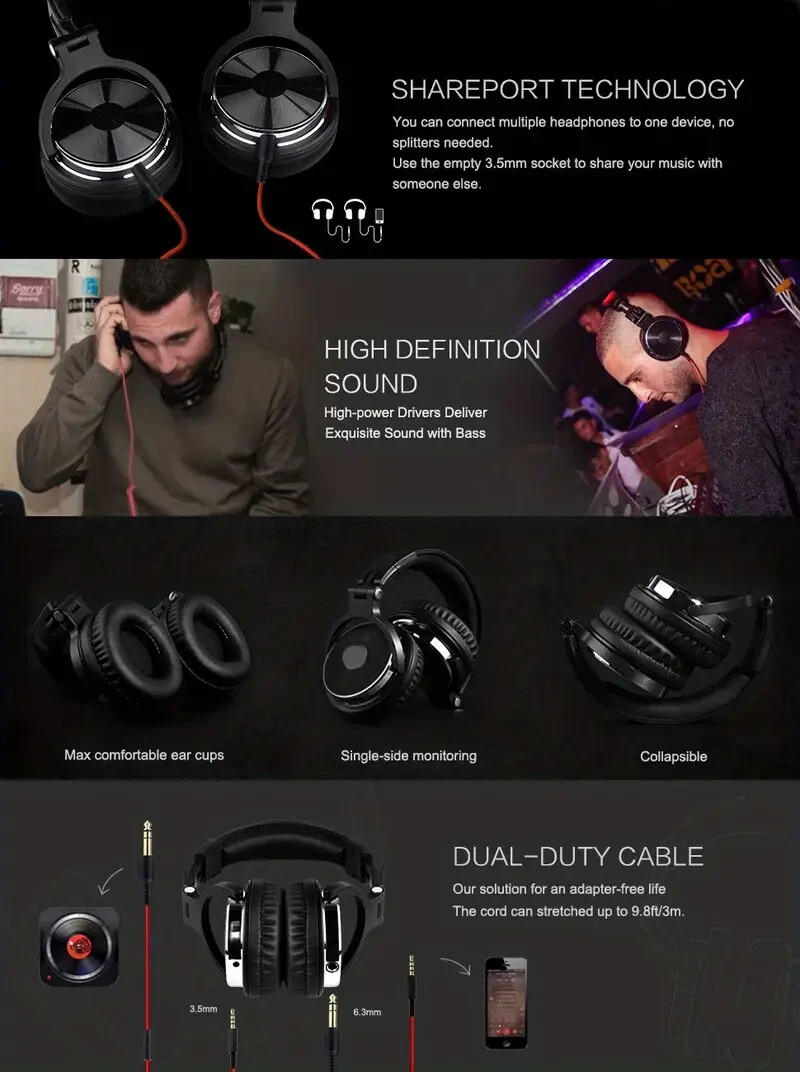 Pro10 Over Ear Hi-Fi Studio DJ Headphones for Music & Gaming  -image