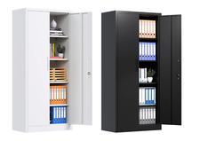 AOBABO Metal Storage Cabinet 4 Adjustable Shelves and 2 Locking Door Home Garage