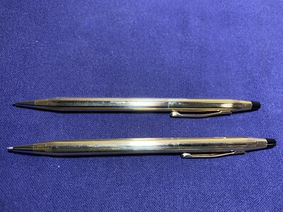 VINTAGE IBM MEANS SERVICE 1/20 10KT GOLD FILLED CROSS PEN SET