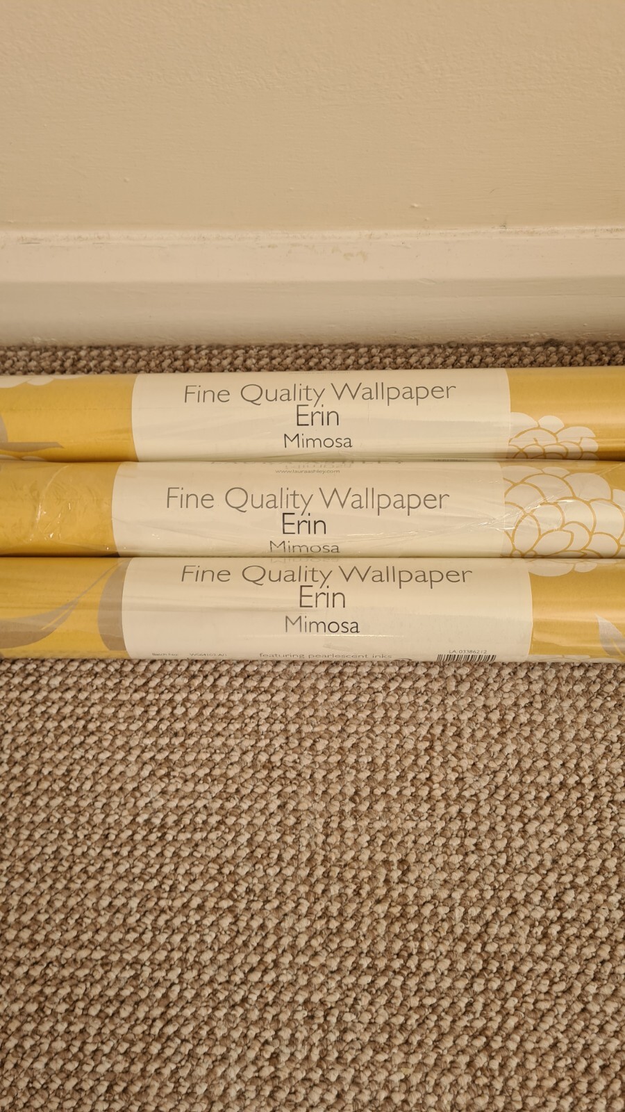 3 X Laura Ashley Printed Wallpaper Erin Mimosa W064103A/1 Gold Yellow