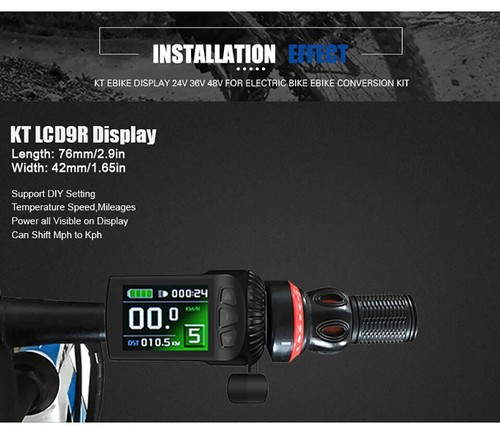 Electric Bike LCD9R LCD Display 24V 36V 48V Intelligent Control Panel - Picture 14 of 16