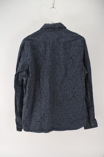 Paul Smith Jeans Mens Blue Long Sleeve Button-Up Graphic Shirt Tailored Fit Sz L - Picture 2 of 4