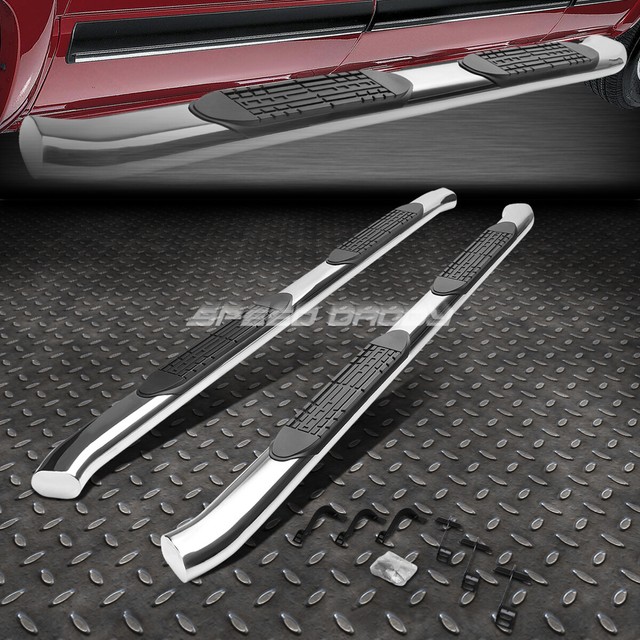 Chrome 4/" Oval Curved Side Step Nerf Bar for 15-18 F150//F250 Crew//SuperCrew Cab