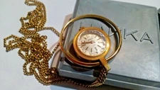 Vintage pendant watch the Chaika  USSR 70 years. The original box. New ones.