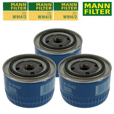 3X MANN-FILTER W914/2 ÖLFILTER FÜR DACIA FIAT RENAULT ALPINE FORD LADA CHEVROLET