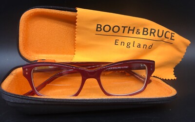 Eyeglasses frames only with zip case Booth & Bruce 52-17-140 Tempura Red PO67