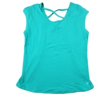 Talbots Tee Shirt Women's Size PM Green Sleeveless Cross Over Back