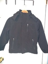 Snozu Performance Black Kids Coat W/Zip Out Lining/hood Black Sz S 8 Preowned