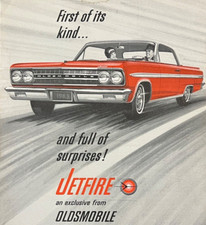 1963 Oldsmobile Jetfire Turbo Rocket V-8 Vintage Ad Ready To Frame And Display