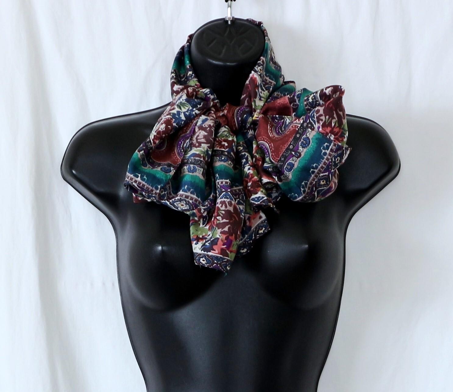 ADRIAN Multicolor Print Rectangular Silk Scarf 14… - image 3