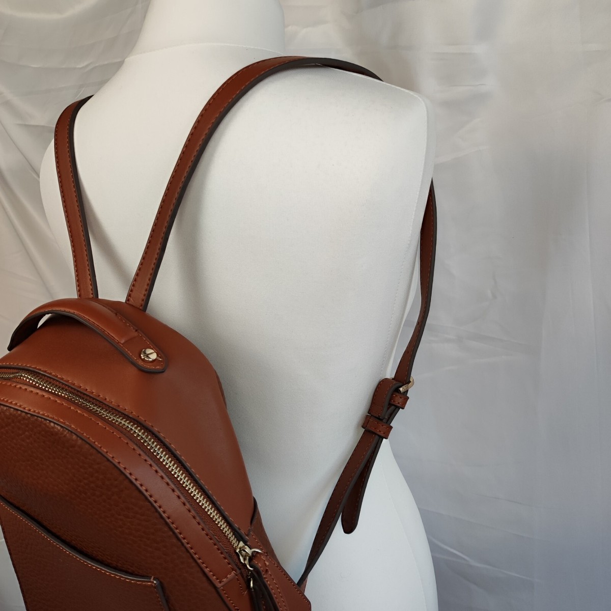 Fiorelli Anouk Womens Brown Tan Backpack Vegan Leather Logo 