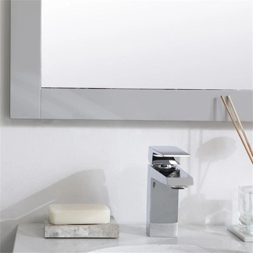Elegant Decor Aqua 32" x 18" Wood Frame Bathroom Mirror in Gray - Picture 8 of 10