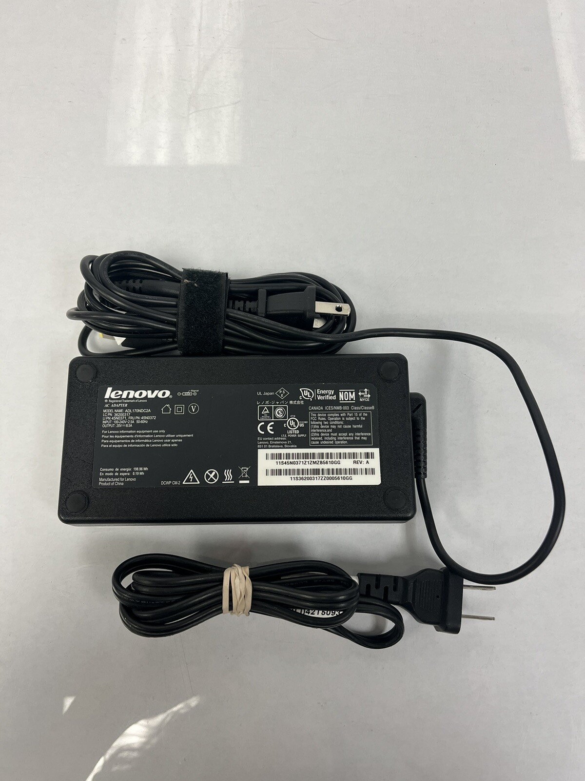 Genuine Lenovo AC/DC Adapter Power Supply 20V 8.5A 170W w/ Power Cord ...