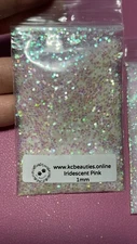 Iridescent White Pink 1MM Fine Glitter for nail acrylic gel craft US Seller 5g
