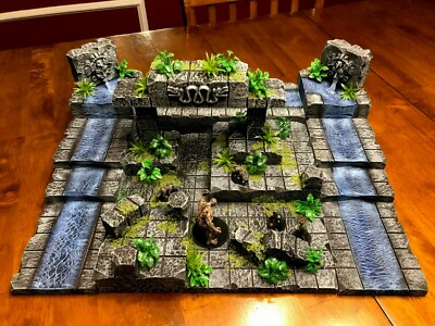 Aztec Water Ruin Set 28mm Dungeons and Dragons Pathfinder d&d Terrain Scenery  