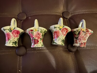 VERY PRETTY FOUR SMALL CERAMIC BASKETS