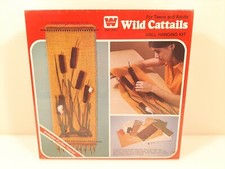 Vtg 1973 WHITMAN CRAFT SERIES  "WILD CATTAILS" Wall Hanging Kit 12" x 36" NOS 