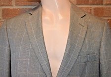 Stafford Blazer Mens 40R Classic Fit Essentials Windowpane 2 Button Single Vent