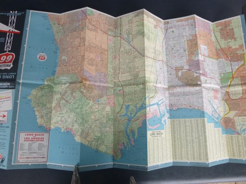 1966 Long Beach street road map Phillips 66 oil gas California - Picture 4 of 4
