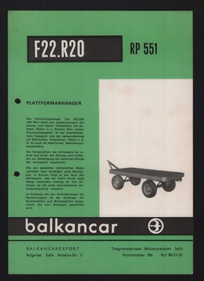 SOFIA, Prospekt 1965, Balkancarexport balcancar F22.R20 Plattformanhänger