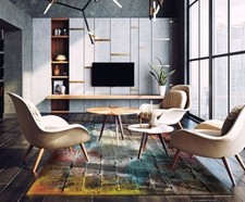 Tappeto salotto Cucina Antiscivolo Antimacchia Lavabile MOD. MURALES  By Suardi