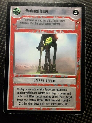 Decipher Star Wars Special Edition CCG RARE BB Lt. Play MECHANICAL FAILURE