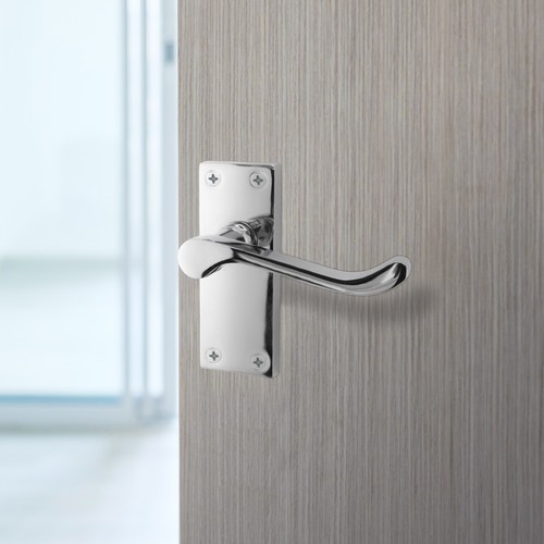 Polished Chrome Victorian Scroll Door Handles | Bathroom, Latch & Key Lock Sets - Picture 18 of 79