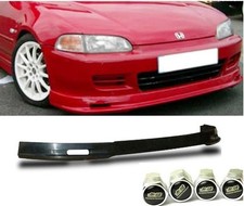 For 92-95 Civic 23 Dr Mu Style Poly Urethane Black Front Bumper Lip Tire Caps