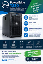 Dell PowerEdge T330 Tower Server E3-1240 3.7ghz | 16GB DDR4 3x500gb HD Dual Psu
