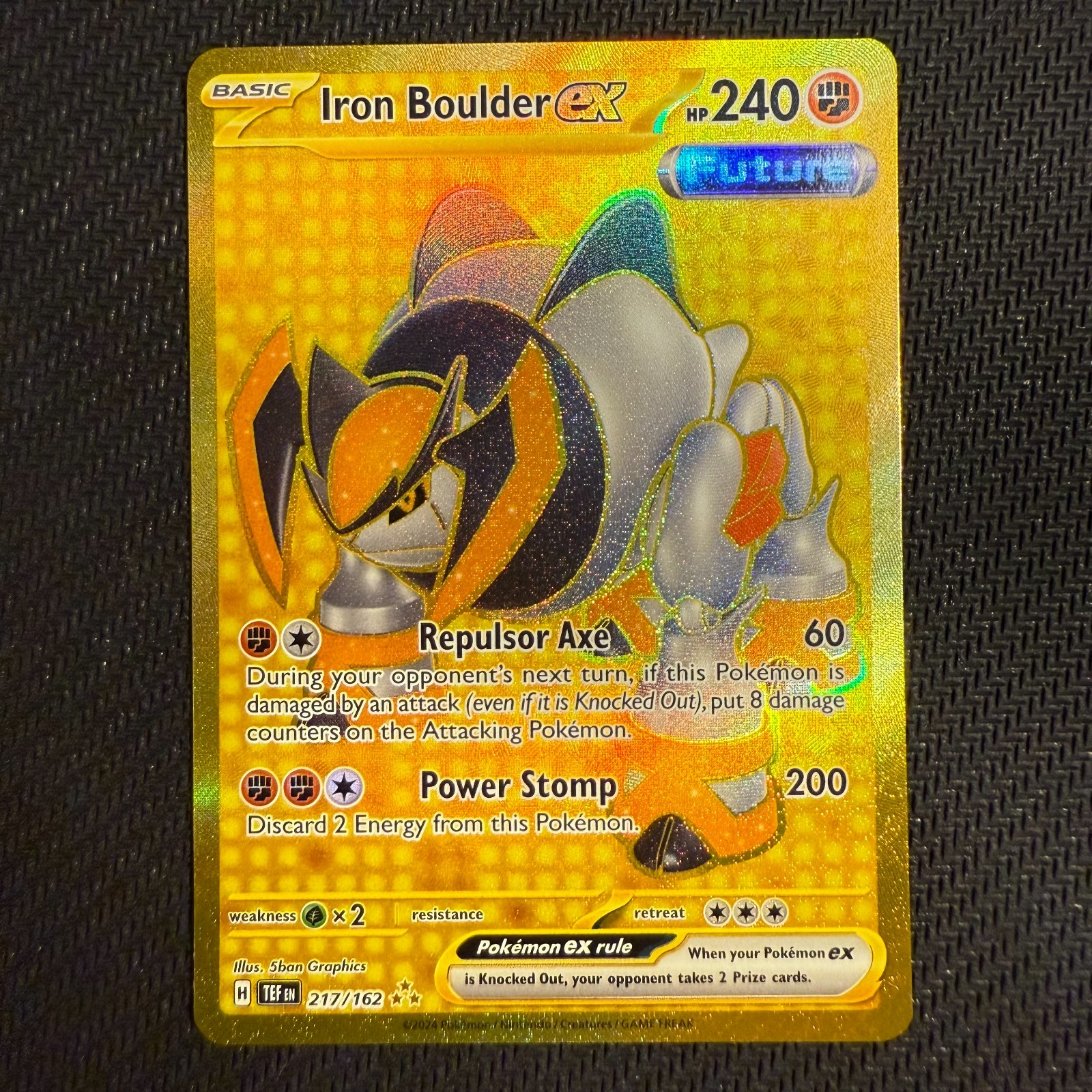 Iron Boulder Ex 217/162 NM Hyper Rare Sv: Temporal Forces Pokemon TCG